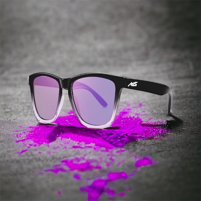 black/purple- purple lens