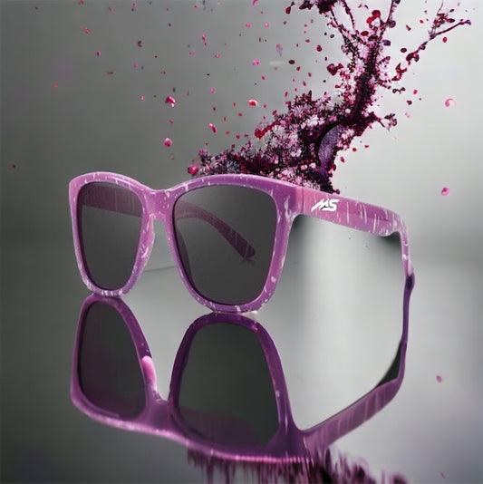 purple/blue granite-Black lens